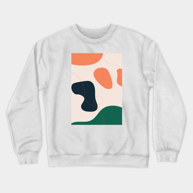 Abstract Mid Century Shapes, Coral Tones Crewneck Sweatshirt by Colorable